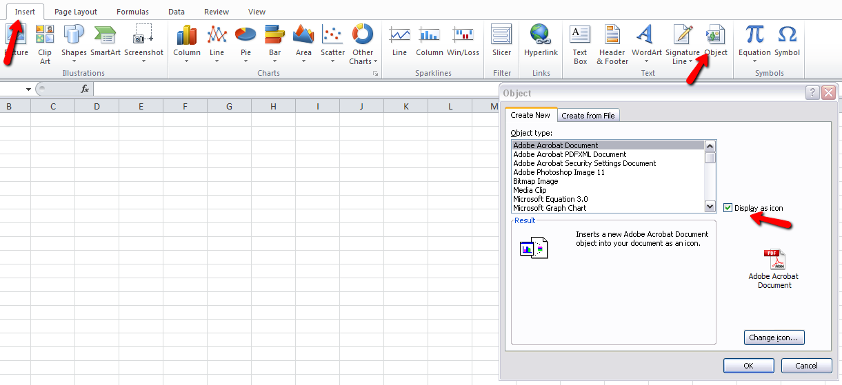 pasting pdf into excel