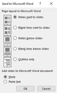 how to copy powerpoint presentation to word